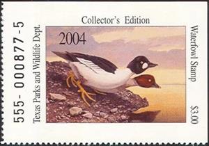 Stamp, Common goldeneye (Bucephala clangula), Texas (TX),  , Animals (Fauna), Birds, Ducks, Hunting