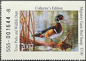 Stamp, Wood duck (Aix sponsa), Texas (TX),  , Animals (Fauna), Birds, Ducks, Hunting