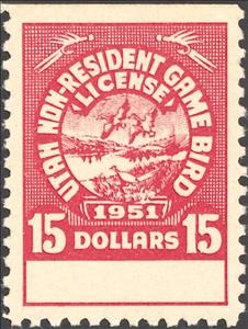 Stamp, Ducks and pheasant, Utah (UT),  , Animals (Fauna), Birds, Ducks, Hunting, Pheasants