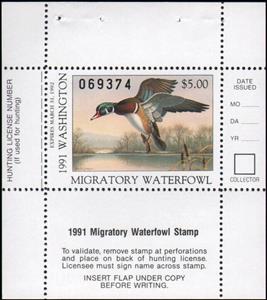 Booklet Pane, Wood duck (Aix sponsa), Washington (WA),  , Animals (Fauna), Birds, Ducks, Hunting