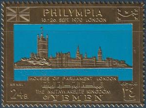 Stamp, Houses of Parliament, London, Yemen, Kingdom,  , Government Buildings, Townscapes / City Views