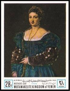 Stamp, The beautiful - by Titian, Yemen, Kingdom,  , Art, Paintings, Women