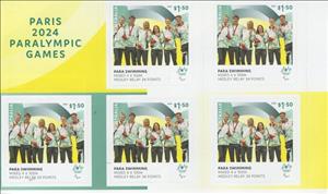 Booklet Pane, Team Australia, Swimming 4x100 Relay, Australia,  , Athletes, Medals and Marks of Honour, Paralympics, Sports