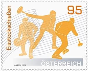 Stamp, Curling, Austria,  , Curling, Sports, Winter Sports