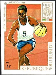 Stamp, Basketball, Burundi,  , Olympic Games, Sports