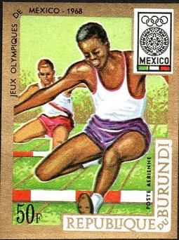 Stamp, Hurdles, Burundi,  , Olympic Games, Sports