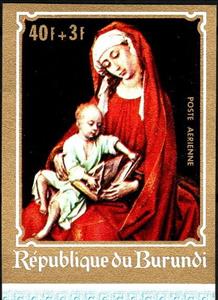 Stamp, R. van der Weyden : The Virgin with Child, Burundi,  , Christmas, Paintings