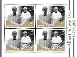 Mini Sheet, Albert Schweitzer, Burundi,  , Famous People, Humanists, Literary People (Poets and Writers), Musicians, Philosophers, Physicians, Theologians