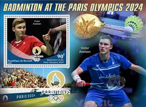 Souvenir Sheet, Olympic Games in Paris in 2024 Badminton, Burundi,  , Badminton, Olympic Games, Sports