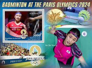 Souvenir Sheet, Olympic Games in Paris in 2024 Badminton, Burundi,  , Badminton, Olympic Games, Sports