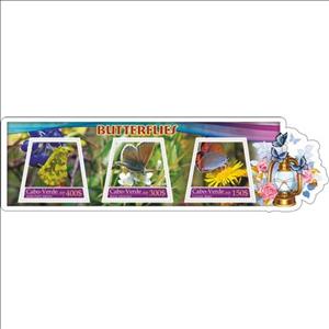 Mini Sheet, Fauna Butterflies II, Cabo Verde,  , Animals (Fauna), Butterflies and Moths, Insects