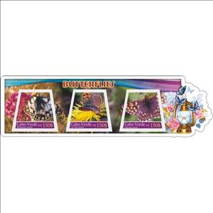 Mini Sheet, Fauna Butterflies II, Cabo Verde,  , Animals (Fauna), Butterflies and Moths, Insects