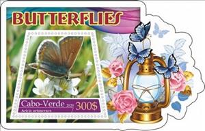 Souvenir Sheet, Fauna Butterflies II, Cabo Verde,  , Animals (Fauna), Butterflies and Moths, Insects