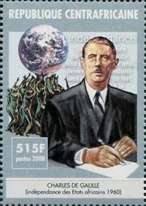 Stamp, Charles de Gaulle, Central African Republic,  , National / Independence Days