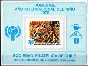 Souvenir Sheet, International Year of the Child, Chile,  , Children, Drawings, International Years