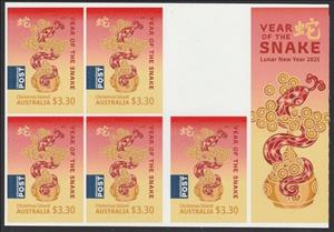 Full Pane, Year of the Snake 2025, Christmas Island,  , Animals (Fauna), Chinese New Year, Chinese Zodiac, Reptiles, Snakes, Stylized Animals