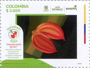 Stamp, Masdevallia ignea, Colombia,  , Christmas, Flowers, Gardens