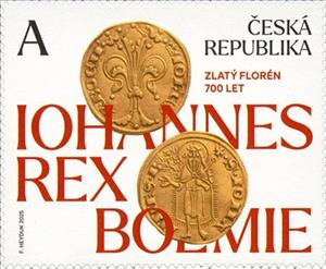 Stamp, Gold Florin of King John, 700 Years, Czech Republic,  , Coins, Numismatics