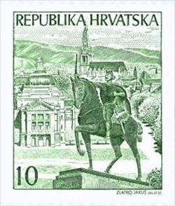 Stamp, King Tomislav monument, Croatia,  , Monuments, Townscapes / City Views