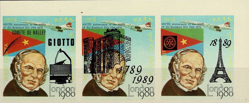 Sir Rowland Hill 100th Death Anniversary Overprinted
