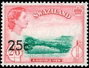 Stamp, Highvelt View Surcharged, Eswatini (Swaziland),  