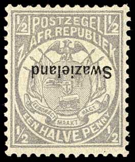 Transvaal ZAR ½p overprinted 'Swaziland'