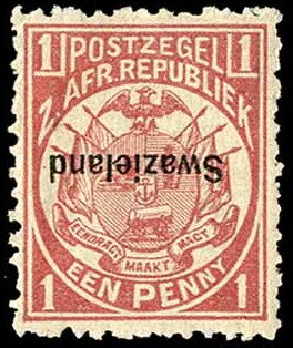 Transvaal ZAR 1p overprinted 'Swaziland'