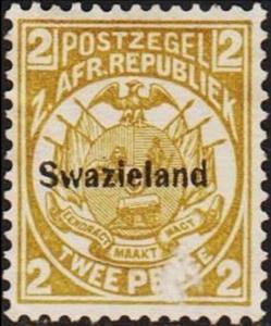 Stamp, Transvaal ZAR 2p overprinted 'Swaziland', Eswatini (Swaziland),  