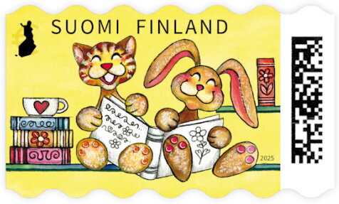 Stamp, Friendship : It's Better Together, Finland,  , Cats, Greetings, Rabbits