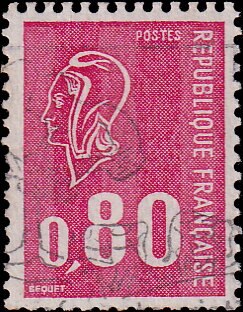 Stamp, Marianne type Bequet (3 strips phosphorus), France,  , Stylized Figures / Persons, Women