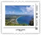 Stamp, Beach / Plage du Diamant vue du Morne Larcher, France,  , Coastal Areas, Islands, Landscapes