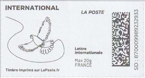 Stamp, Doodle Dove, France,  , Animals (Fauna), Birds