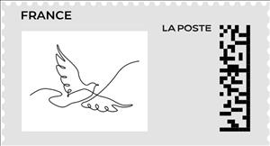 Stamp, Doodle Dove 2, France,  , Animals (Fauna), Birds
