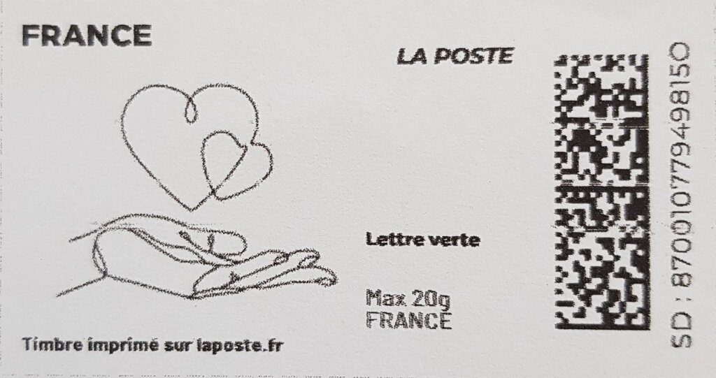 Hearts over Hand. little heart on the right
