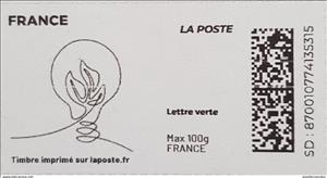 Stamp, Leaves in Light Bulb 6, France,  , Lamps and Candles