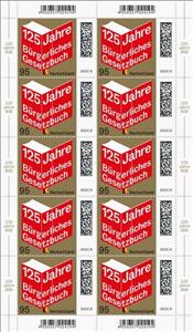 Full Pane, Civil Code of Germany, 125 Years, Germany, Federal Republic,  , Books, Documents