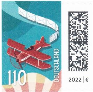 Stamp, Letters and Airplane, Germany, Federal Republic,  , Aircraft, Letters (Mail)