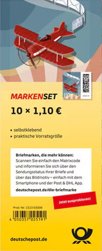 Full Pane, Letters and Airplane, Germany, Federal Republic,  , Aircraft, Letters (Mail)