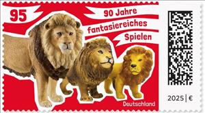 Stamp, Schleich Stuffed Toy Animals, 90 Years, Germany, Federal Republic,  , Лев, Toys