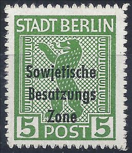 Stamp, Overprint: Sowjetische Besatzungs Zone, Germany, Soviet Occupation (General Issues),  , Bears, Coats of Arms, Heraldic Animals, Stylized Animals