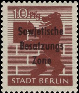 Stamp, Overprint: Sowjetische Besatzungs Zone, Germany, Soviet Occupation (General Issues),  , Bears, Stylized Animals