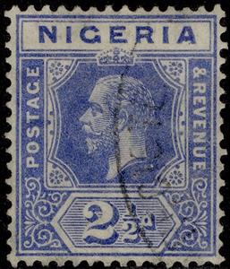 Stamp, King George V - Die I, Nigeria,  