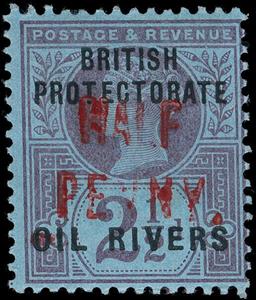 Stamp, Queen Victoria (1819-1901), Oil Rivers Protectorate,  , Crowns and Coronets, Famous People, Heads of State, Queens, Royalty, Women