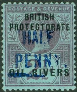Stamp, Queen Victoria (1819-1901), Oil Rivers Protectorate,  , Crowns and Coronets, Famous People, Heads of State, Queens, Royalty, Women