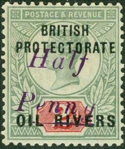 Stamp, Queen Victoria (1819-1901), Oil Rivers Protectorate,  , Crowns and Coronets, Famous People, Heads of State, Queens, Royalty, Women
