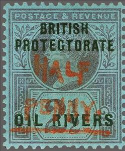 Stamp, Queen Victoria (1819-1901), Oil Rivers Protectorate,  , Crowns and Coronets, Famous People, Heads of State, Queens, Royalty, Women