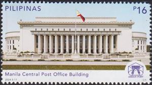 Stamp, ASEAN 2024 : Manila Central Post Office Building, Philippines,  , Flags, Government Buildings, Post Offices