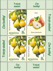 Mini Sheet, Pears (Pyrus communis), Romania,  , Fruits and Berries