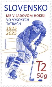Stamp, 1925 European Ice Hockey Championships, Centenary, Slovakia,  , Ice Hockey, Sports, Winter Sports