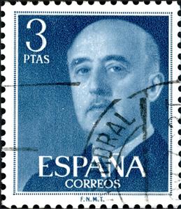 Stamp, Franco, General, Spain,  , Dictators, Famous People, Generals, Heads of State, Heads of State (Military), Men, Politicians